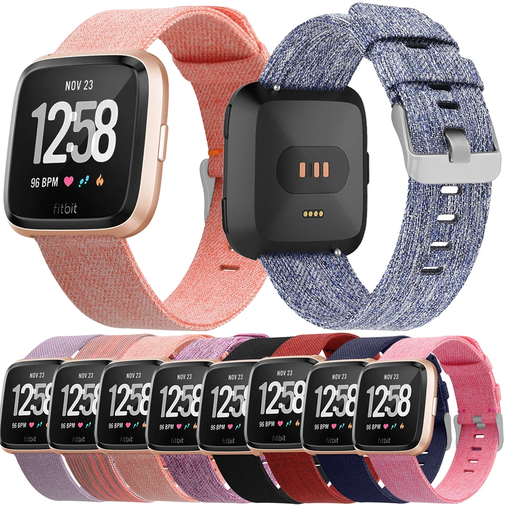 Холщовые ремешки для Fitbit Versa 2 замена браслета умных часов Lite переплетенная