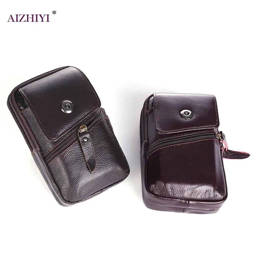 

Men Business Waist Packs Casual Fanny Bum Bag Soft PU Mobile Phone Pouch Classic Multi-functional Men Festival Gifts