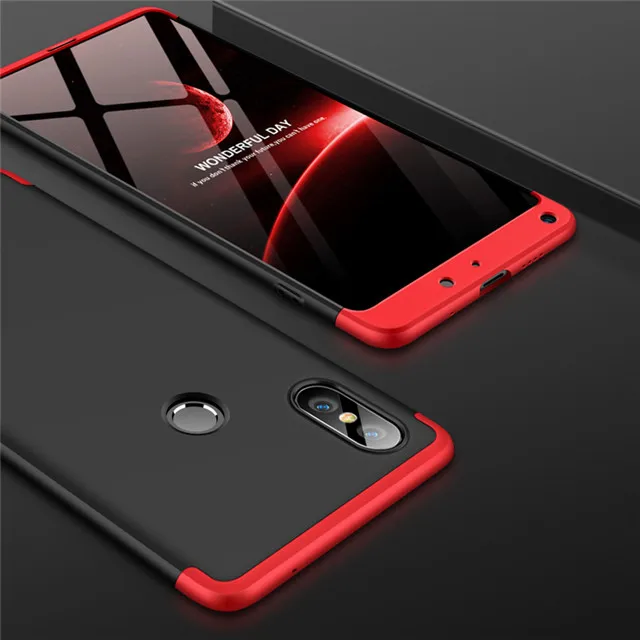 Black Red 360 противоударный защитный пластиковый жесткий чехол для Xiaomi mi 5 5S 5X A1 матовый Силиконовый чехол Coque Funda на Xiaomi mi Max 2 mi x 2 2S - Цвет: Black Red