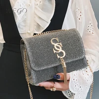 sequin chains crossbody bag 2021 fashion tassel ladies party messenger bags designer womens cheap free shipping