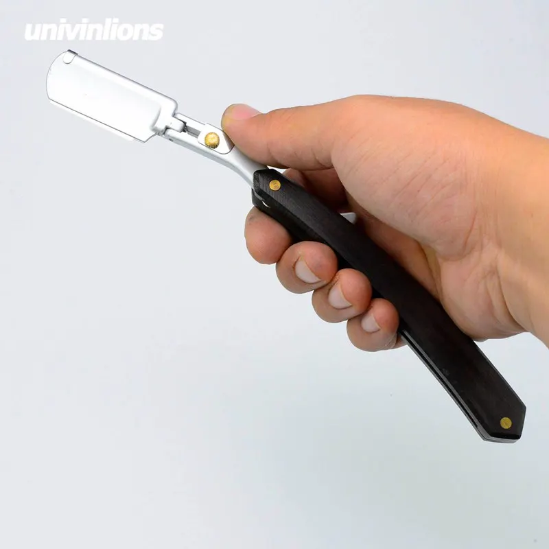 Складная деревянная бритва Univinlions для парикмахера мужская и женская портативная