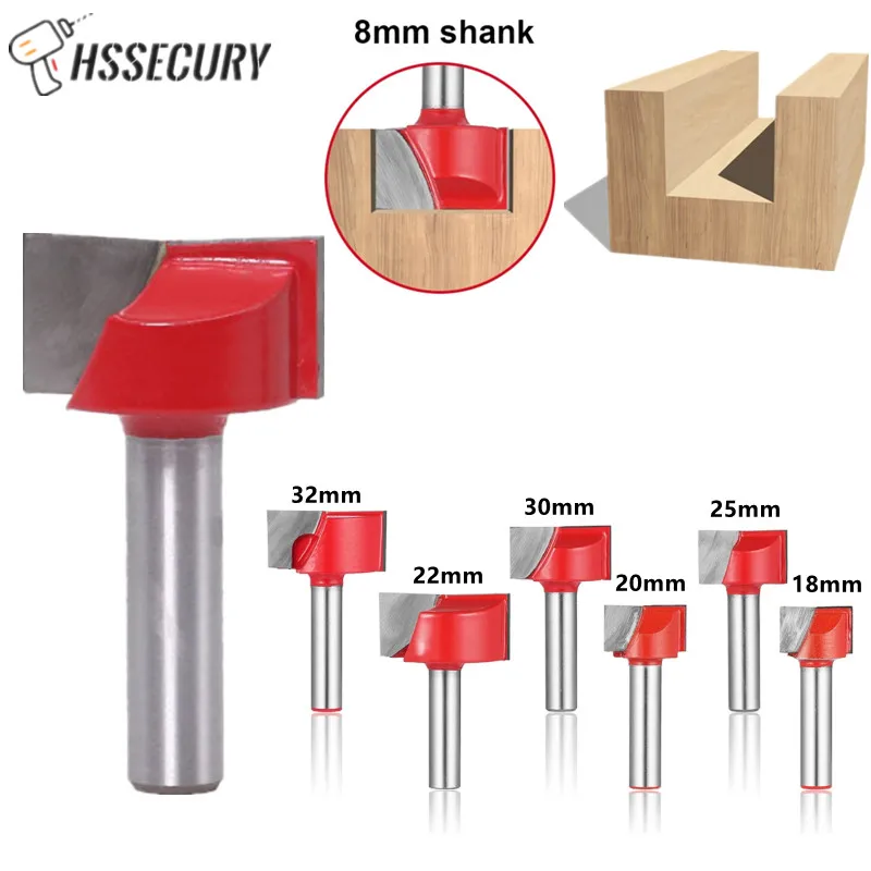 

18-32mm Shank Surface Planing Bottom Woodworking Router Bits Diameter Carbide Bottom End Milling Cutter Woodworking Cutter Tool