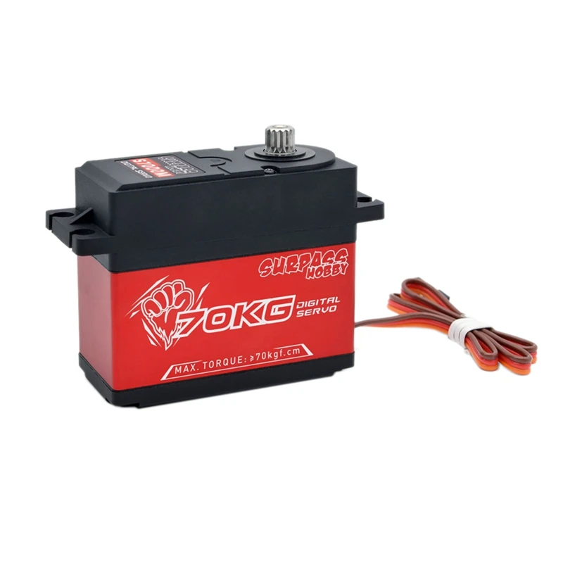 

SURPASS HOBBY 70KG Torque Car Model Steering Metal Gear Servo Brushless Motor Servo for 1/5 RC Car Crawler RC Boat Airplane