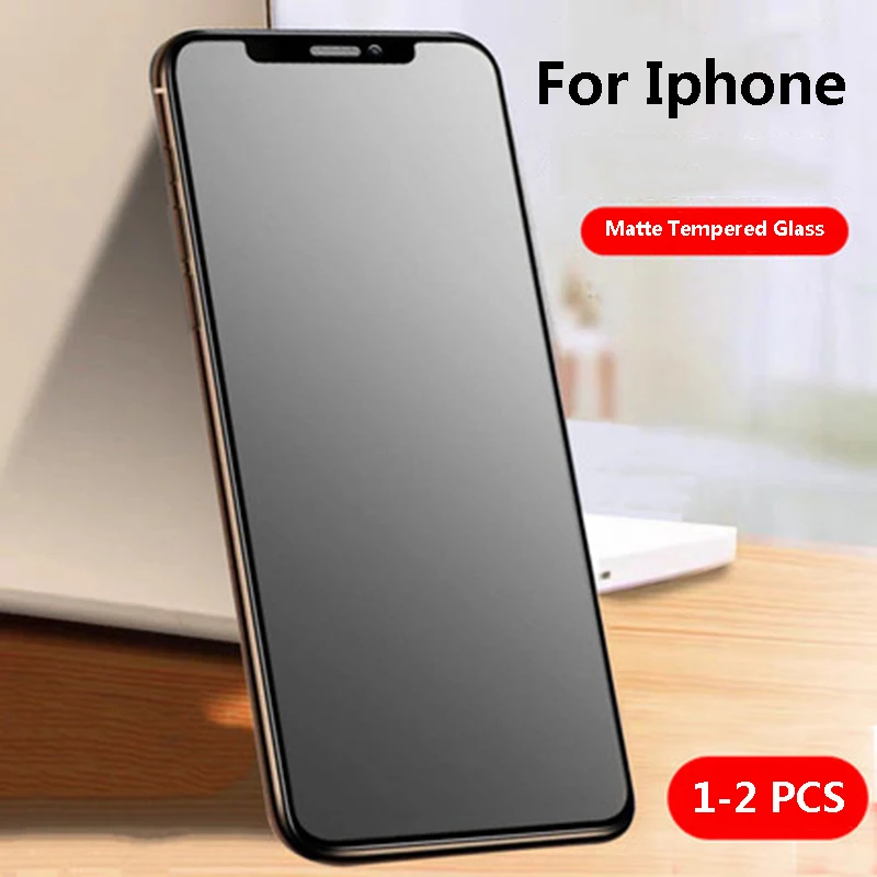 

1-2 PCS Matte Frosted Screen Protector for Iphone 5 5s 5c 5e 6 6s 6p 6sp Anti-fingerprint tempered glass for Iphone 7 8 7p 8p X