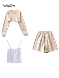 Свитшот женский хлопковый с круглым вырезом, весна-лето, 2021