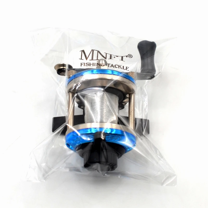 Мини-катушка для подледной рыбалки MNFT металлическая круглая вращающаяся катушка