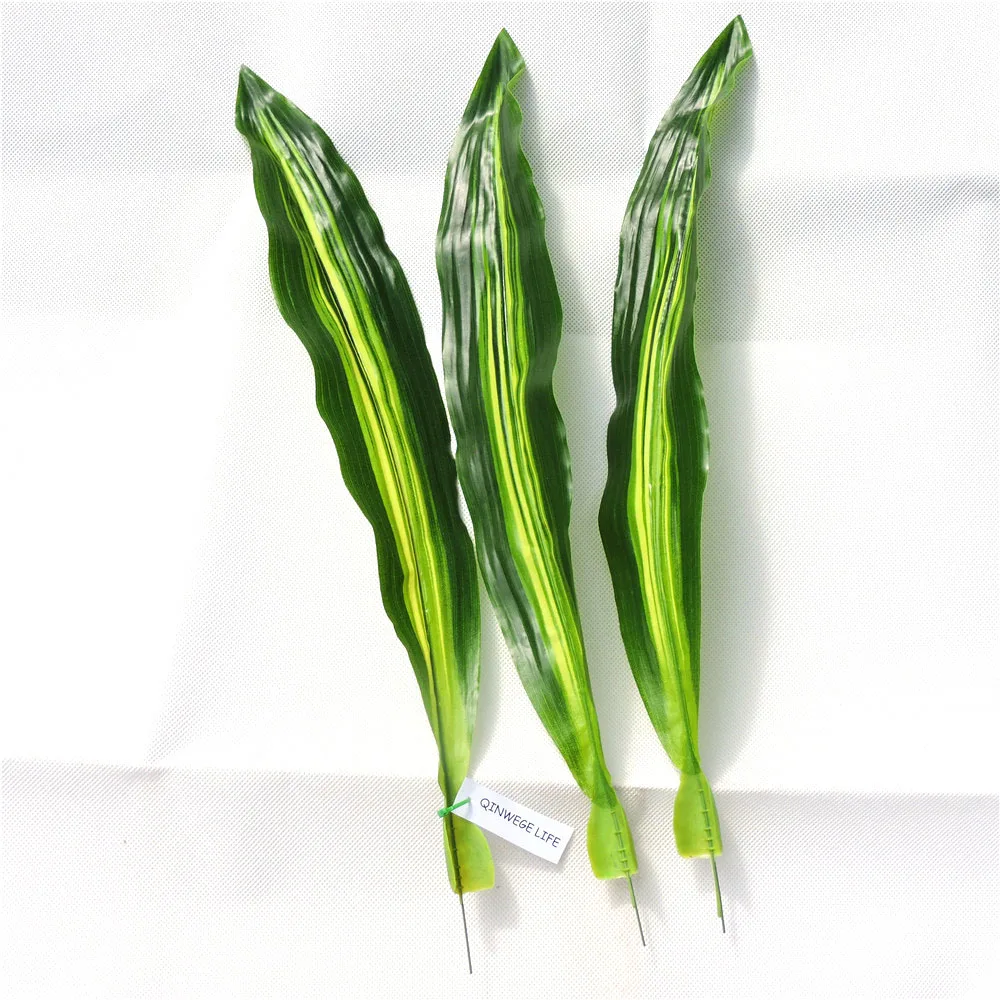 

10pcs 49cm Latex Artificial Palm Brazil Bird Leave Branch Fake Plants in Wedding Home Outdoor Furniture Decor Green F5379
