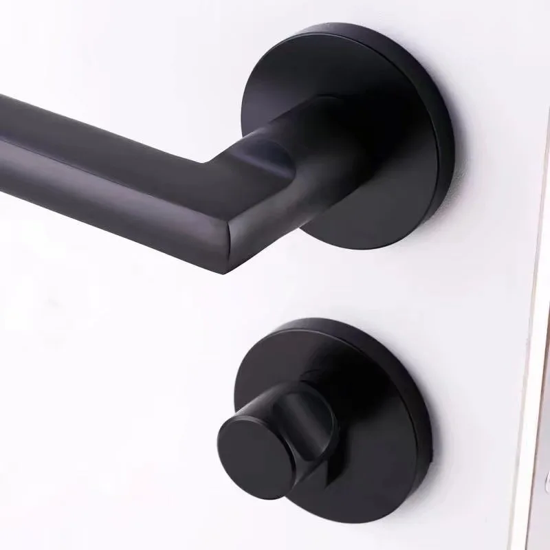 

Black space aluminum door handle Interior / Bedroom door lock Split Silent door lock ,Door hardware