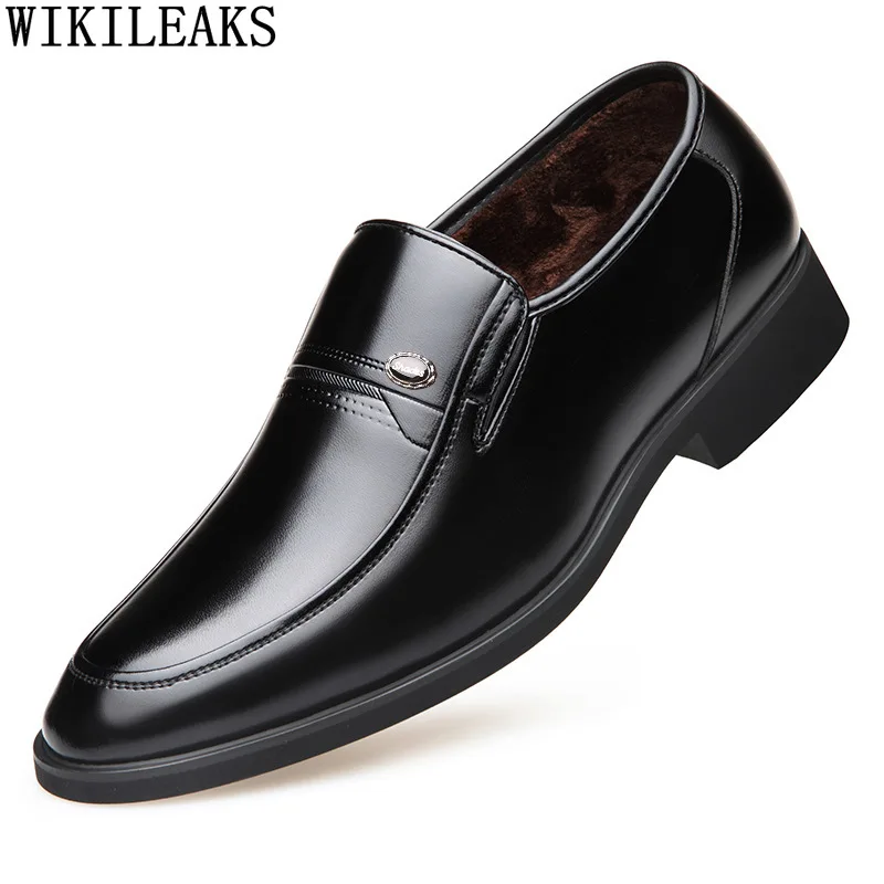 

Classic Loafers Winter Shoes Men Brown Men Dress Shoes Luxury Designer Slip on Shoes Men Zapatos Hombre Vestir Chaussures Homme