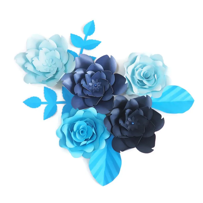 DIY гигантские бумажные цветы искусственные розы фон 5 шт. + 4 оставленных свадебных