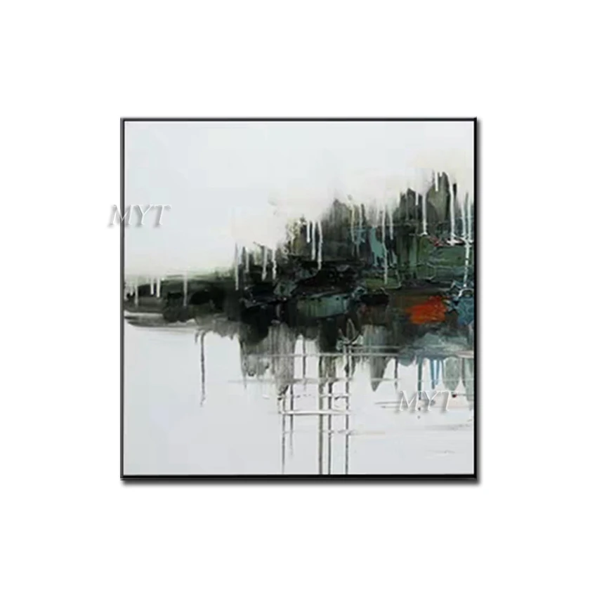 

Картина «отражение воды», абстрактная картина маслом, Настенная картина для домашнего декора, Современная картина маслом на холсте, 100% ручн...