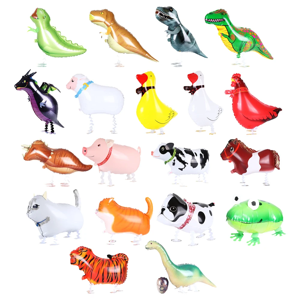 1 шт ходячий тираннозавр динозавр гелиевый шарик из фольги милые шары динозавра