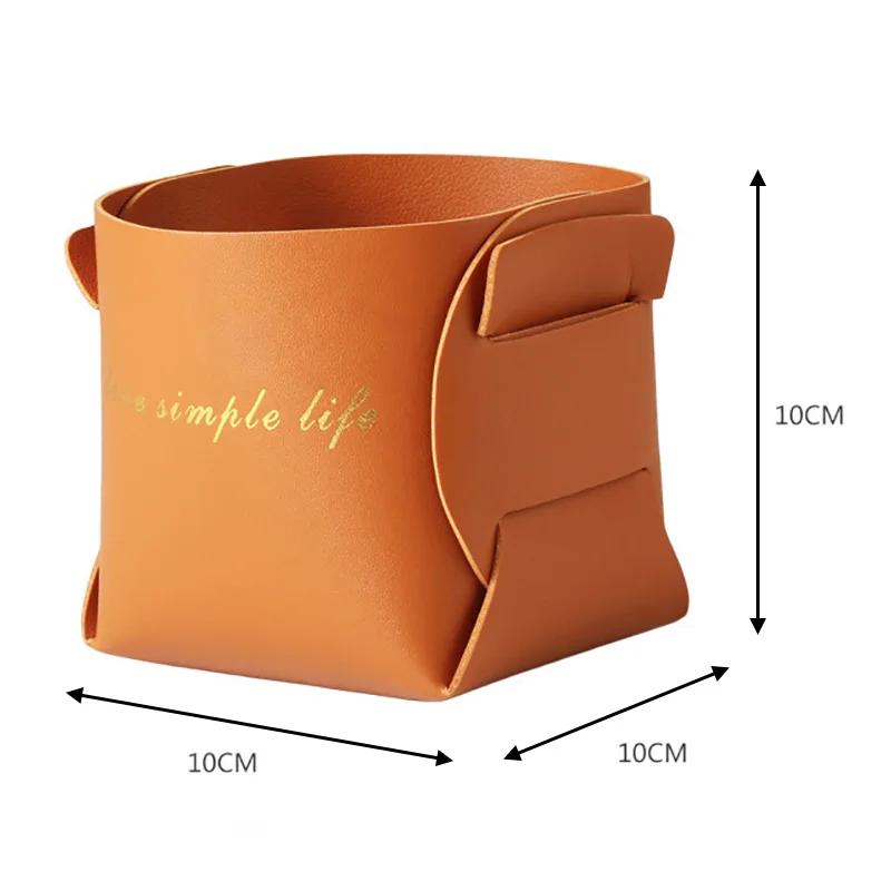 

Чистый цвет, скандинавский стиль, товары для дома и офиса, стол, Декор, форма бочки, многоцелевой, 1 шт., кожаная корзина для хранения