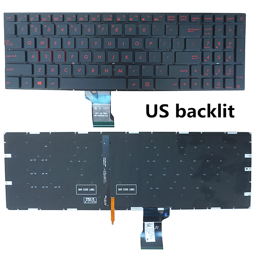Чехол-клавиатура с подсветкой для ноутбука США Asus ROG Strix GL502 GL502V GL502VT GL502VS GL502VM GL502VY