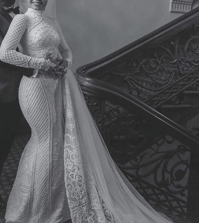 Роскошное мусульманское свадебное платье русалки из Дубая 2020 Vestido de Noiva длинный