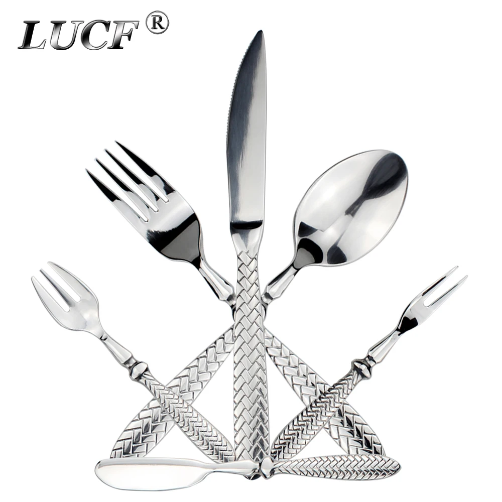 Роскошная плетеная посуда LUCF Royal с ручкой из нержавеющей стали Западная Посуда