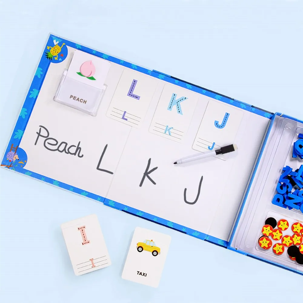 Обучающие английские слова пазлы карта правописания магнитный алфавит Игрушки