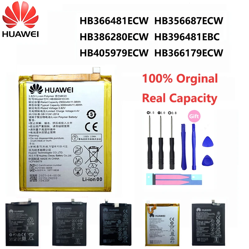 

Orginal Huawei P9 P10 Honor 8 9 Lite 9i 5C HB366481ECW Enjoy Nova Mate 2 2i 3i 5A 5X 7A 7X G7 G8 G10 Plus Pro SE Phone Battery