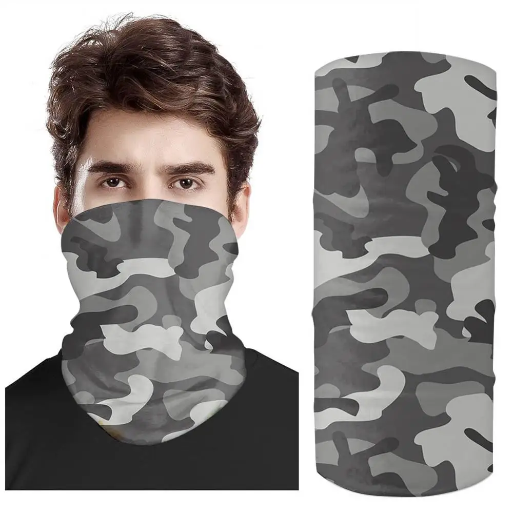 Высокоэластичный Камуфляжный бесшовный 3d-шарф для мужчин и женщин мужские