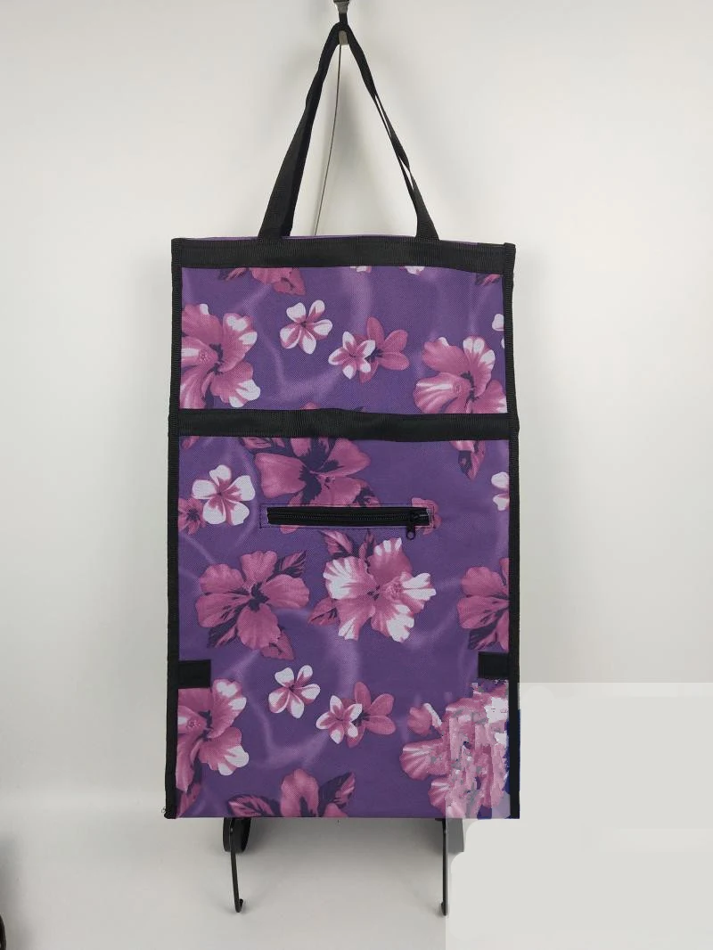 Flower Маленькая тележка для покупок, органайзер для еды, сумка на колесиках, сумки, складные переносные сумки для покупок, купить Сумка для овощей, буксировочная посылка - Цвет: Flower