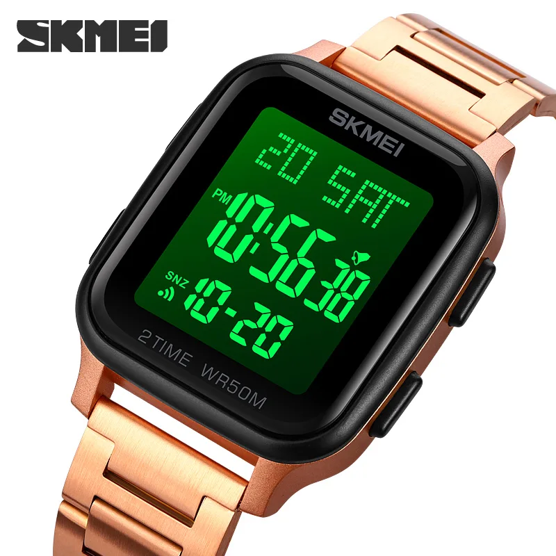 

SKMEI Electronic Men Watch Fashion Steel Strap Digital Watch Waterproof Chrono Stopwatch Clock Original Wristwatch Reloj Hombre
