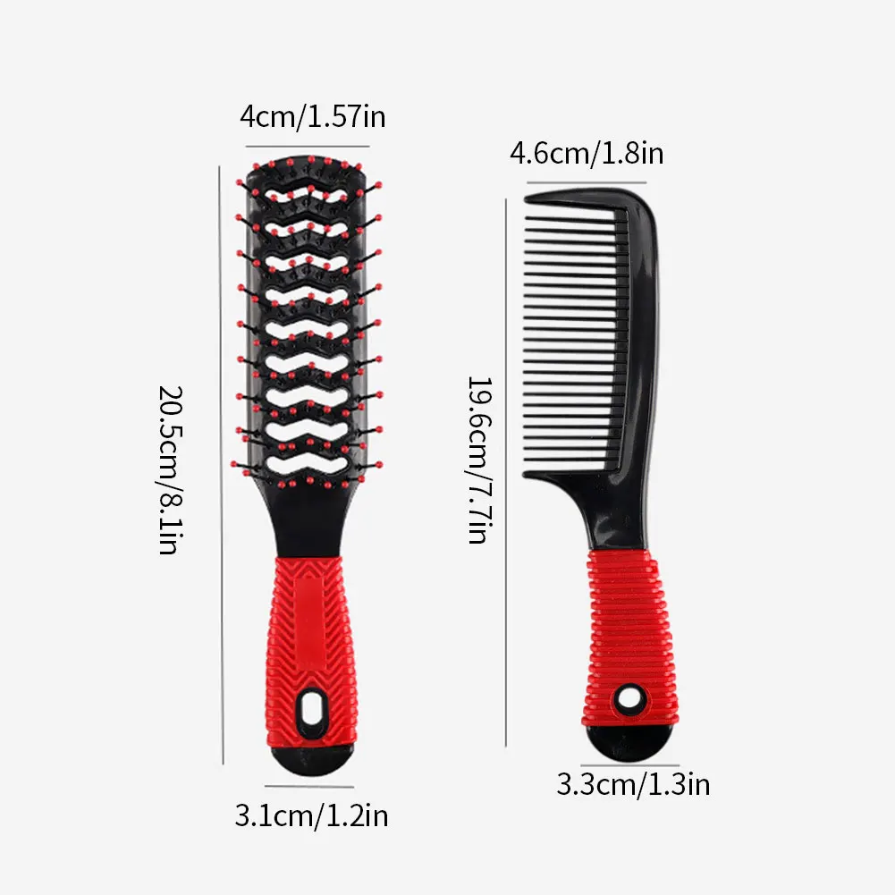 

2PCS Hair Brush Girls Hair Scalp Massage Comb Women Wet Curly Detangle Hair Brush For Salon Hairdressing Styling Tool Bristle