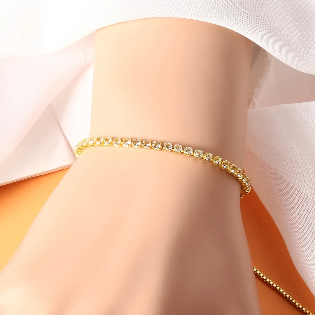 Классические женские браслеты с цепочкой хрустальные стразы регулируемый