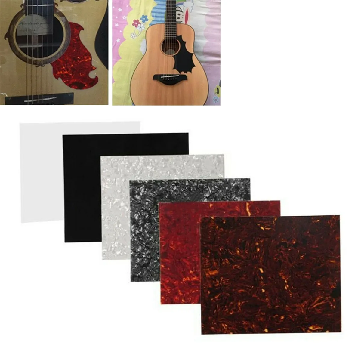 

1pc Acoustic Guitar Pickguard Celluloid Material Blank Sheet Self Adhesives Scratch Plate Various Colors Available