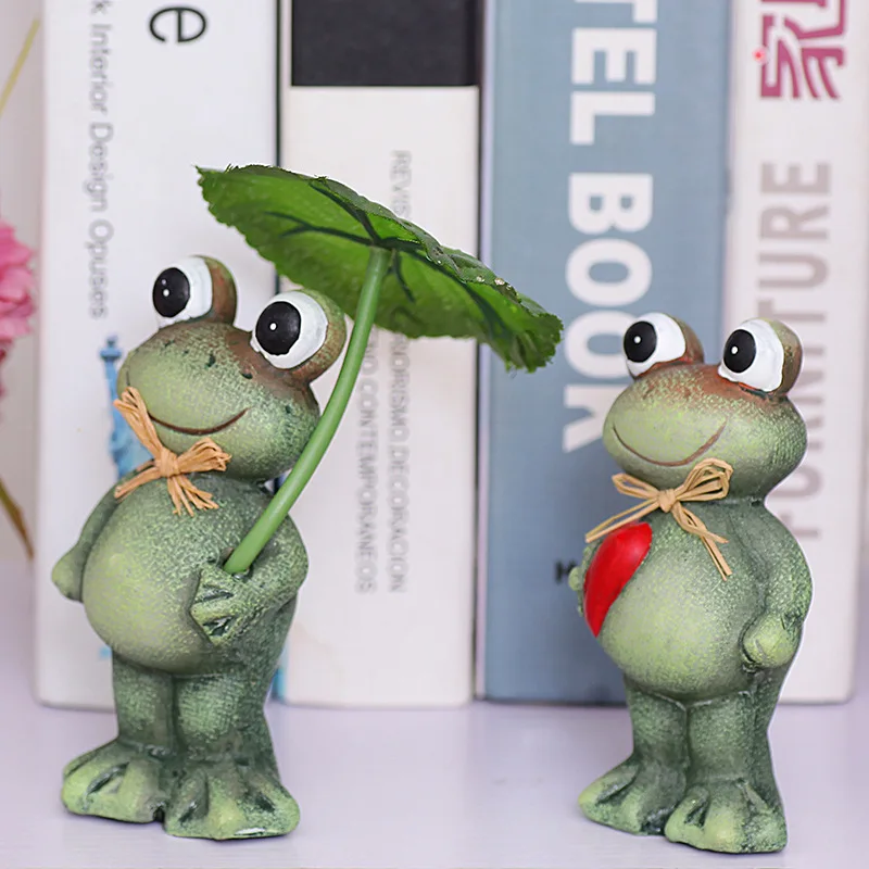 2 шт./набор, 3D Смола, пара лягушек, ремесло, фигурка для дома, офиса, Декор, свадебные подарки, сад, двор, лягушка, модель, украшение, аксессуары