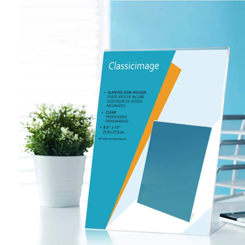 

Acrylic Transparent Business Card Holder A6 Desk Holder Storage Card 1.5mm Business Card Paper Display Holder 1Pcs