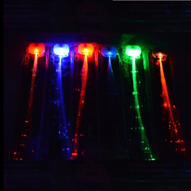 Красочные стетящиеся волосы lgiht светодиодные заколки для волос костюм с тесьмой