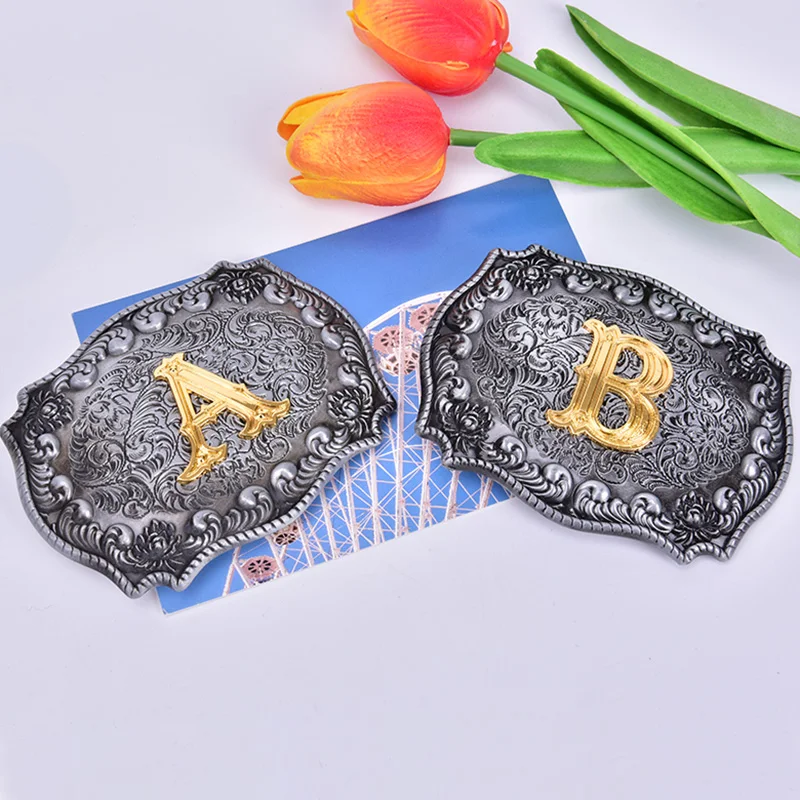 

Good Quality 2019 New Cowboy Belt Buckle With Initial Letter Retro Belt Buckle Head Suit Belt New Year Gifts