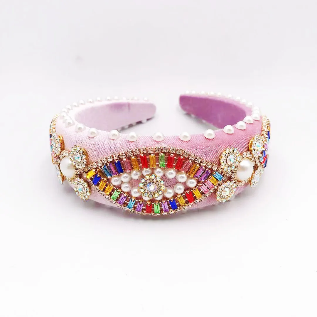 

Padded Sponge Headdress Baroque Hair Band Luxury Baroque Rhinestone Headband Wedding Headwear Women Bridal Hair Accessories