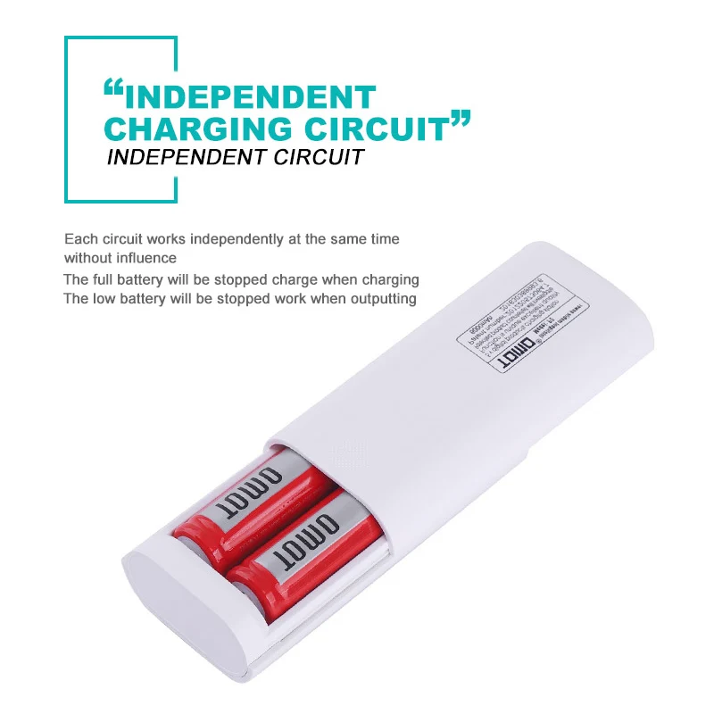 TOMO P2 USB зарядное устройство Smart DIY Мобильный Внешний аккумулятор чехол с поддержкой двух аккумуляторов 18650 и двух выходов для смартфонов