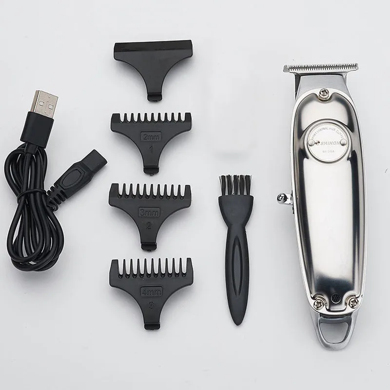 

professinal hair clipper metal body USB rechargeable hair clipper oilhead clipper hair carving clipper white haircut machine