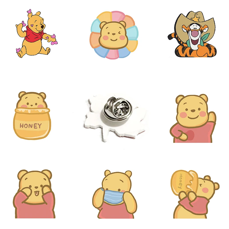 

Disney Cute Winnie The Pooh Cartoon Acrylic Lapel Pins Epoxy Resin Badge Brooches Jewelry Accessories Jewelry New Fashion FWN273