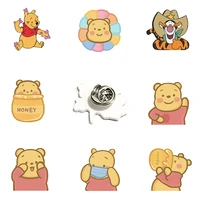 disney cute winnie the pooh cartoon acrylic lapel pins epoxy resin badge brooches jewelry accessories jewelry new fashion fwn273