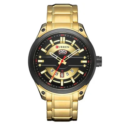 

Для Мужчин's Бизнес Кварцевые часы для отдыха с двойным календарем часы со стальным браслетом личность Для мужчин, мужские часы