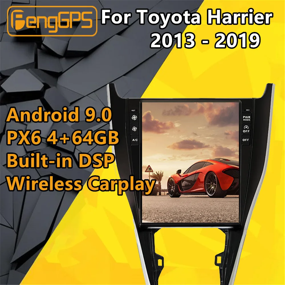 Мультимедийный плеер для Toyota Harrier 2013 2019 Android px6 tesla style стерео аудио радио Авторадио