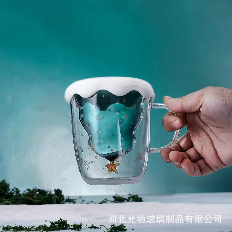 Новый продукт рождественское стекло Двухслойное пожелание 300 мл Термостойкое