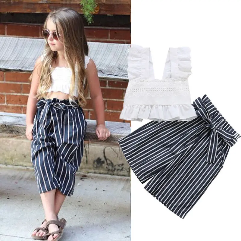 Комплект одежды для маленьких девочек из 2 предметов белый кружевной жилет без