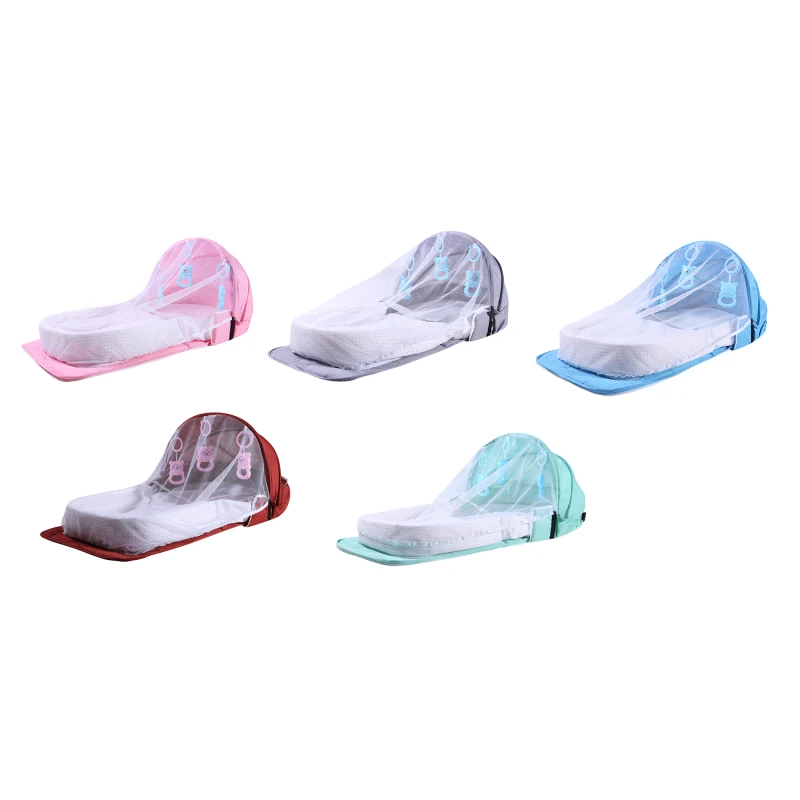 

Portable Baby Bed Newborns Foldable Baby Nest With Travel Sun Protection Mosquito Net Infant Sleeping Basket With Toys