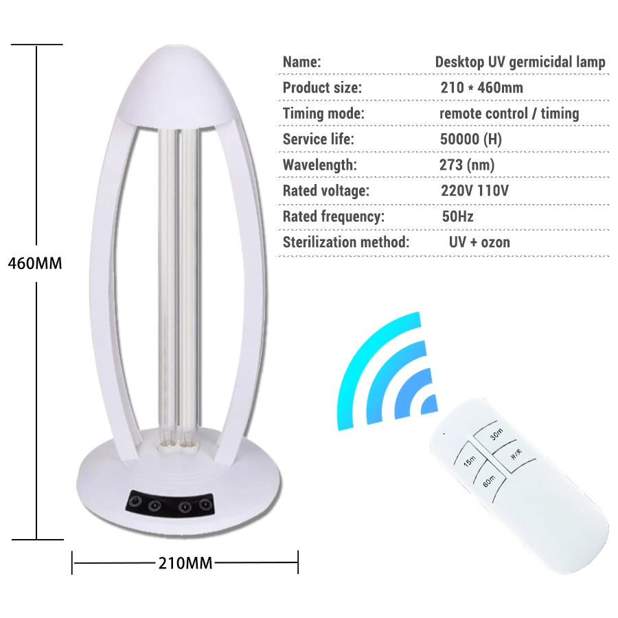 

36W Ultraviolet Sterilizing Germicidal Lamp 220V UV Disinfection Light High Ozone UVC Germicidal Lamp Kill Mite Home Ozone Lamp
