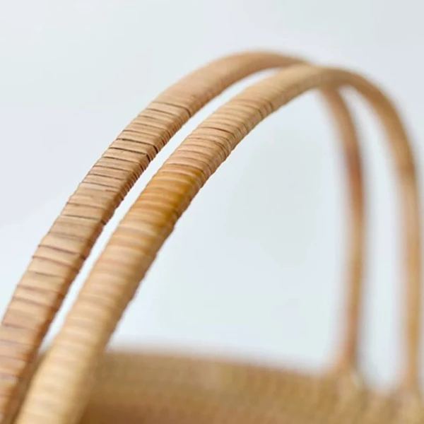 

Woven Rattan Basket Snack Basket Living Room Bedroom Desktop Storage Basket Shopping Basket