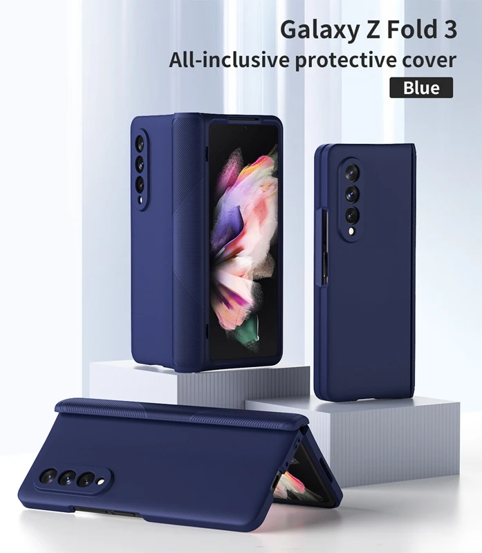 

Защитный матовый ударопрочный чехол для телефона Samsung Galaxy Z Fold 3 5G 360 полная защита Закаленное стекло пленка чехол для Galaxy Z Fold3