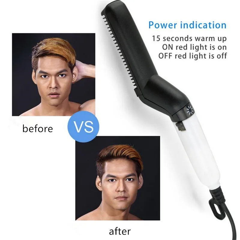

Multifunctional Hair Comb Brush Beard Straightener Hair Straighten Beard Straightening Comb Hair Styler For Men Dropshipping 30#
