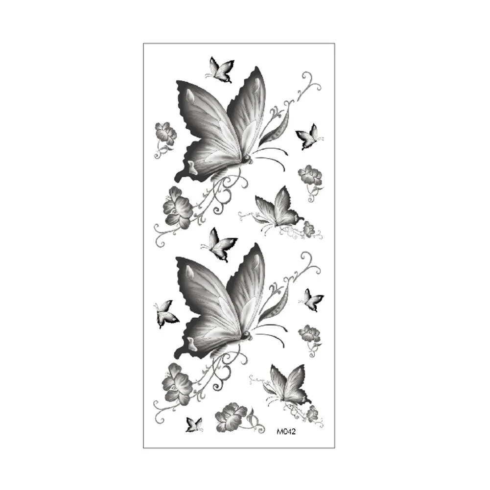 Боди арт водонепроницаемые Временные татуировки бабочка цветок плечо
