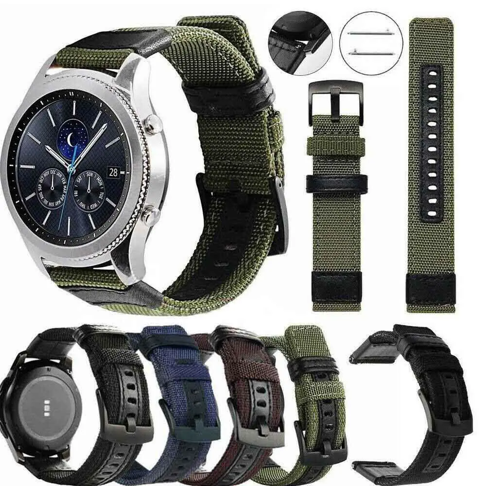 Топ Мужской ремешок 22 мм нейлоновый тканевый для Samsung Gear S3 Frontier/классический