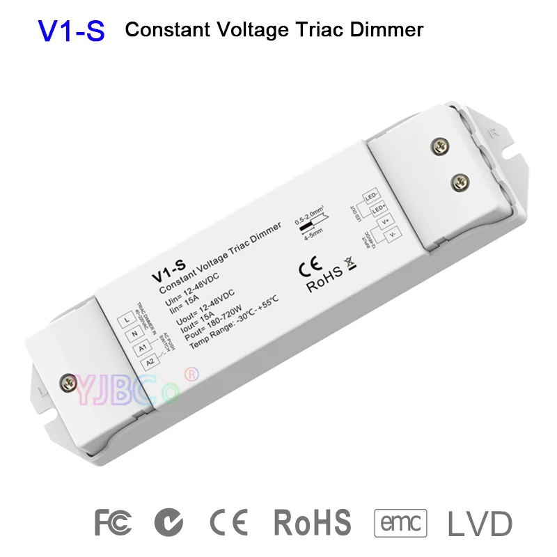 V1 S Одноцветный CV led triac диммер 1CH * 15A 12В 48В постоянного тока логарифмический кривой