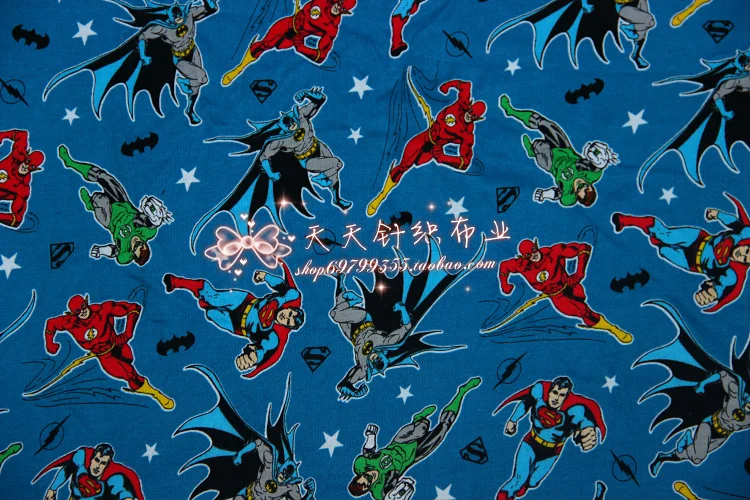 Милый мультфильм Бэтмен Супермен вязаное лоскутное изделие из хлопчатобумажной